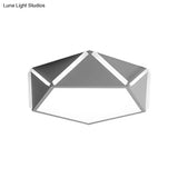Pentagonal Flushmount Led Ceiling Lamp For Child’s Bedroom - Modern Acrylic Metal Design