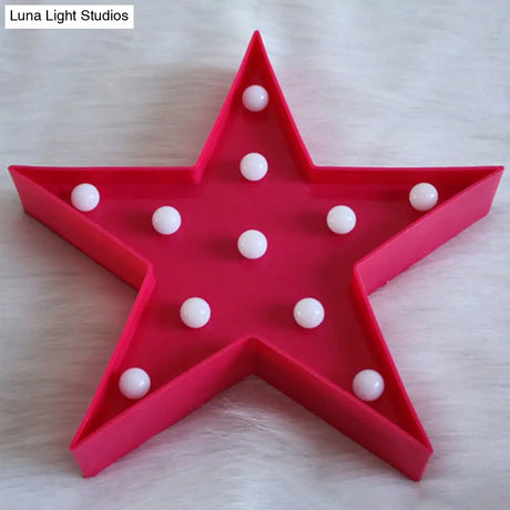 Pentagram Led Night Lamp: Simplistic Lighting For Girls Bedroom