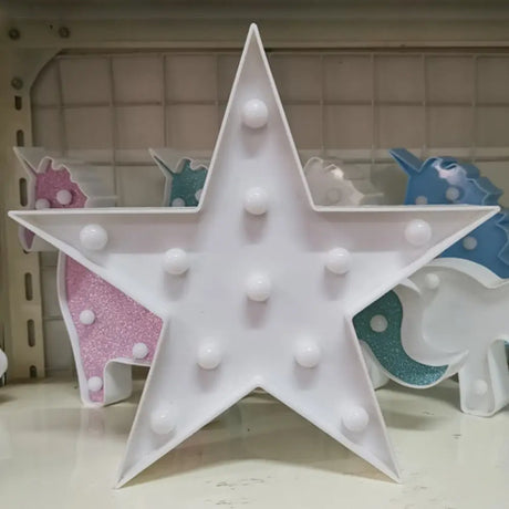 Pentagram Led Night Lamp: Simplistic Lighting For Girls Bedroom White / 6