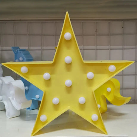 Pentagram Led Night Lamp: Simplistic Lighting For Girls Bedroom Yellow / 6