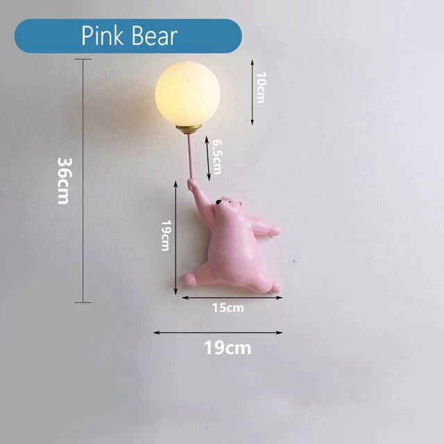 Rosa Mädchen-Wandlampe für Prinzessinnenzimmer, Mädchenzimmer