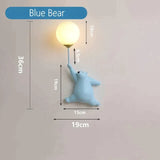 Pink Girl Wall Lamp for Princess Room Girls Room Blue Bear / White lamp Wall Lamp