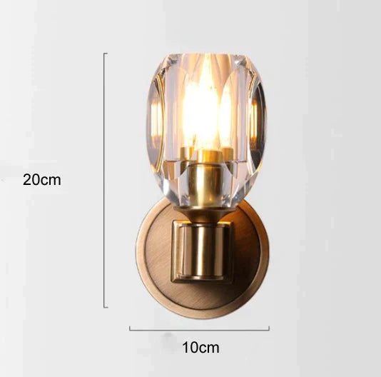 Post-Modern Light Luxury Crystal Copper Wall Lamp Lamps