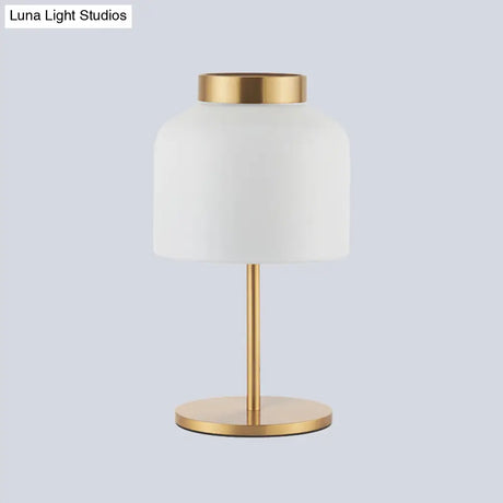 Post-Modern Metal Nightstand Lamp With White/Blue 1 Bulb For Dining Room