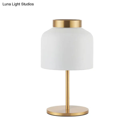 Post-Modern Metal Nightstand Lamp With White/Blue 1 Bulb For Dining Room