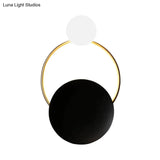 Post-Modern Personality Circle Copper Wall Lamp Creative Living Room Bedroom Hallway Hallroom Villa