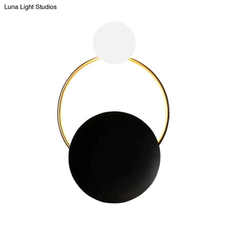 Post-Modern Personality Circle Copper Wall Lamp Creative Living Room Bedroom Hallway Hallroom Villa