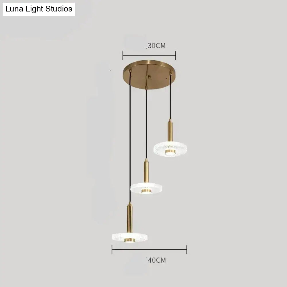 Post Modern Single Head Chandelier American Style Three Dining Room Acrylic Led Bedside Lamp Pendant