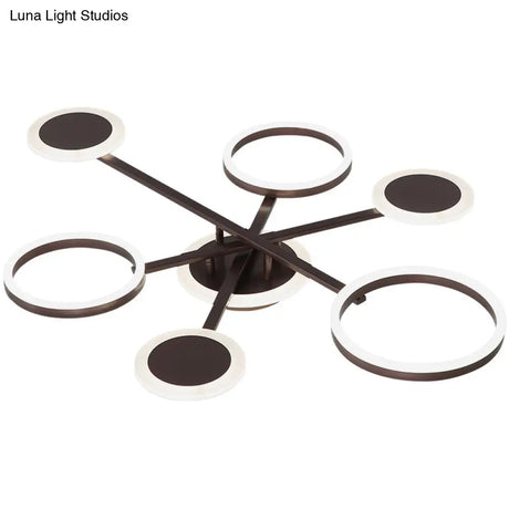 Postmodern 4/6-Light Flush Ceiling Lamp With Acrylic Shade In Warm/White Light