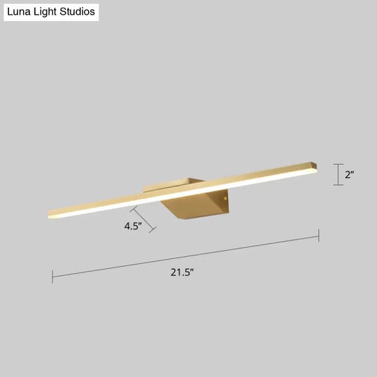 Postmodern Brass Led Sconce Vanity Light With Acrylic Bath Wall Fixture
