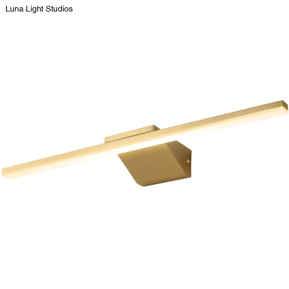 Postmodern Brass Led Sconce Vanity Light With Acrylic Bath Wall Fixture