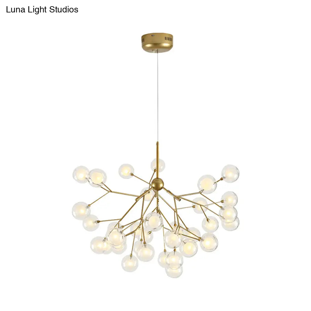 Postmodern Firefly Pendant Lamp With Double Glass Bubbles Ideal For Restaurants