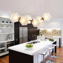 Postmodern Geometric Frosted Glass 6/8/10 Head Gold Hanging Chandelier for a Stylish Lighting Solution 6 / Gold Pendant