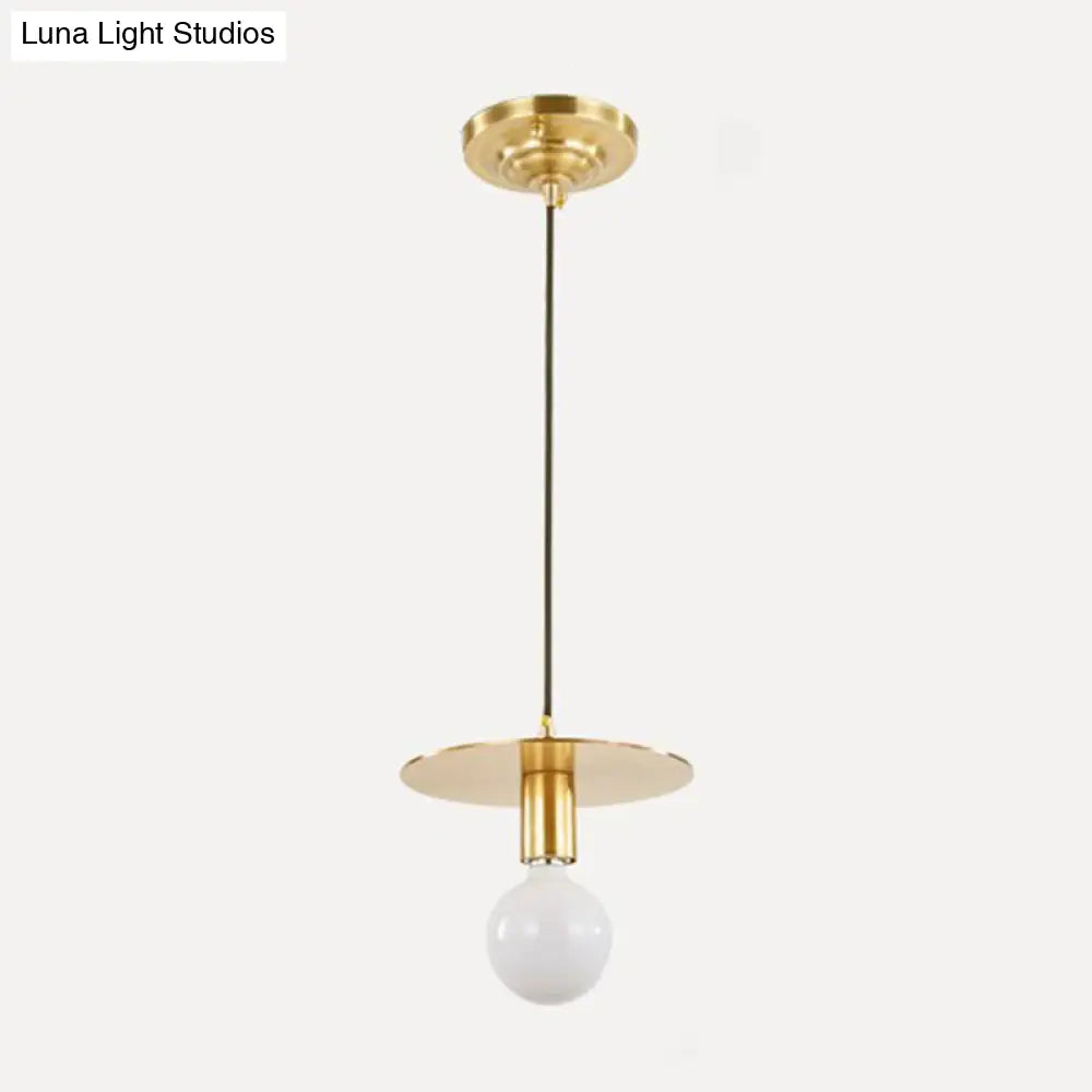 Postmodern Geometrical 1-Head Gold Pendant Ceiling Light