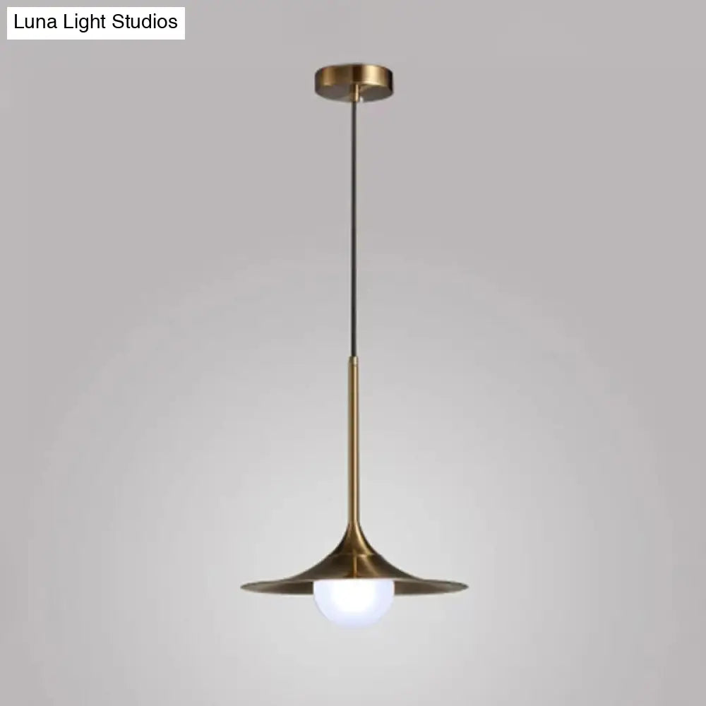 Modern Gold Geometric Ceiling Pendant Light - Single Metallic Hanging Lamp