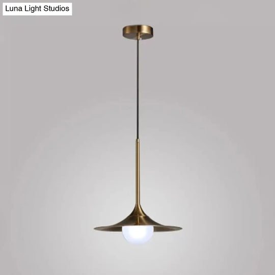 Modern Gold Geometric Ceiling Pendant Light - Single Metallic Hanging Lamp