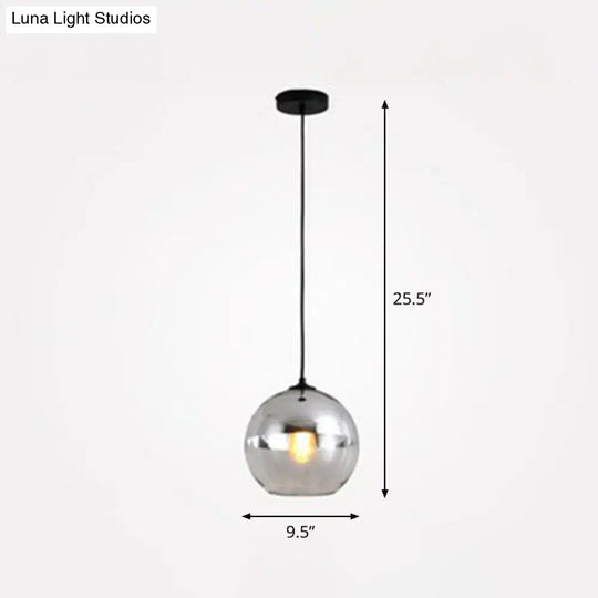Postmodern Glass Pendant Light - Sphere Electroplate Ideal For Dining Room Ceiling Hang
