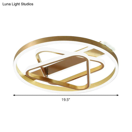 Postmodern Gold Triangle Acrylic Led Ceiling Light - Warm White/Remote Dimming