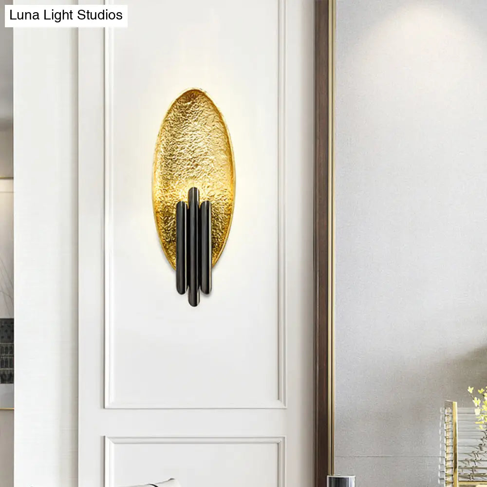 Postmodern Led Flush Wall Sconce: Stylish Oblong Shape For Living Rooms