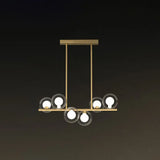 Postmodern Led Island Light With Clear And White Glass Shades 6 / Gold
