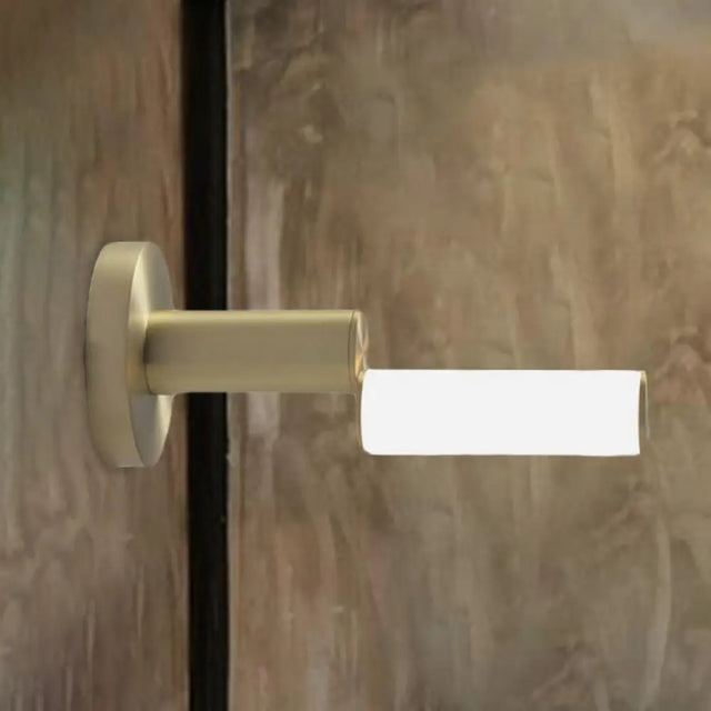 Postmodern Led Wall Sconce Light With Gold Metal Frame And Pipe Acrylic Shade For Bedroom