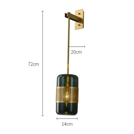 Postmodern Light Luxury Simple Bedroom Bedside Full Copper Wall Lamp Lamps