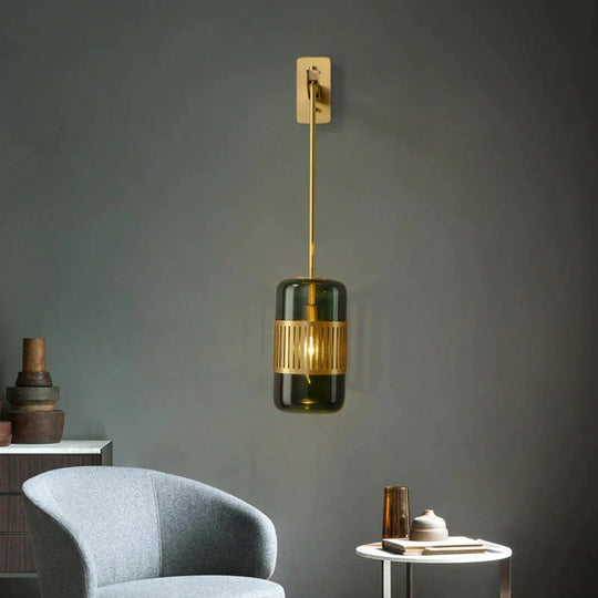 Postmoderne Licht Luxus Einfache Schlafzimmer Nachttisch Voll Kupfer Wand Lampe