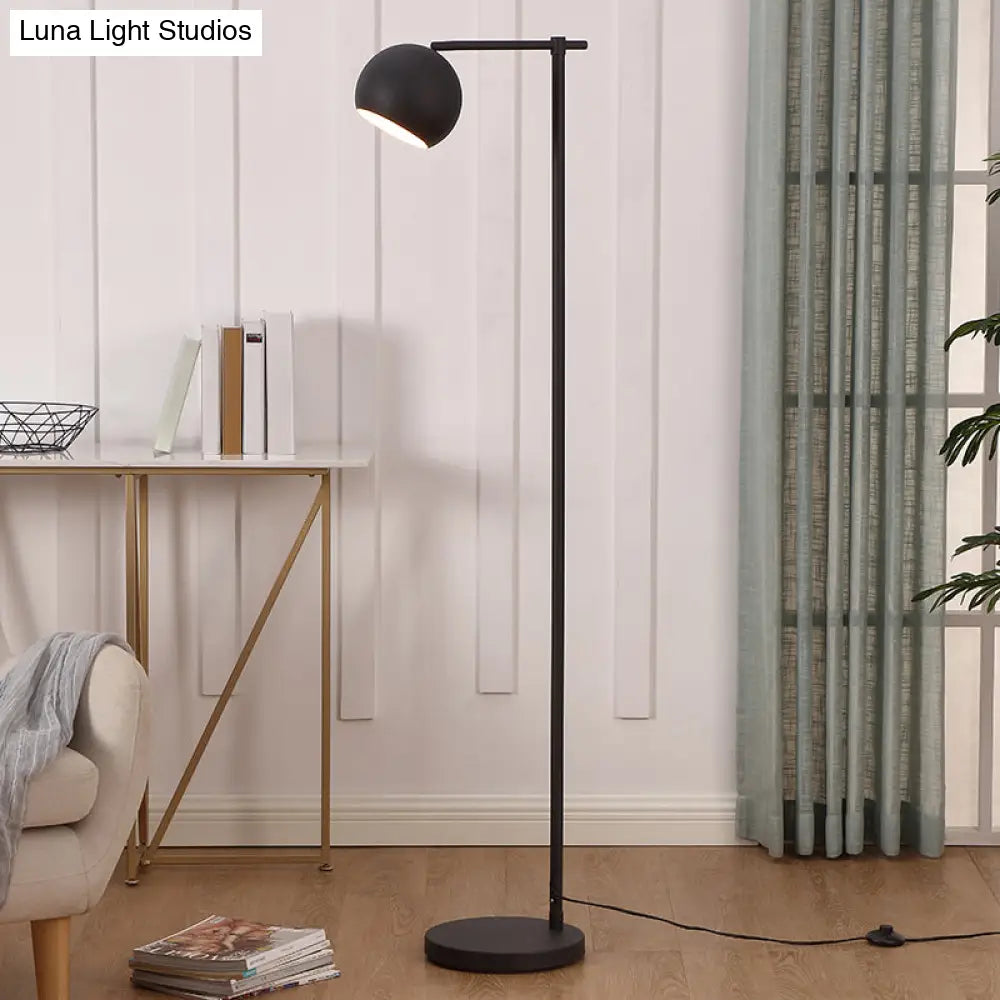Postmodern Metal Floor Lamp With Adjustable Dome Shade - 1 Head Standing Light For Living Room