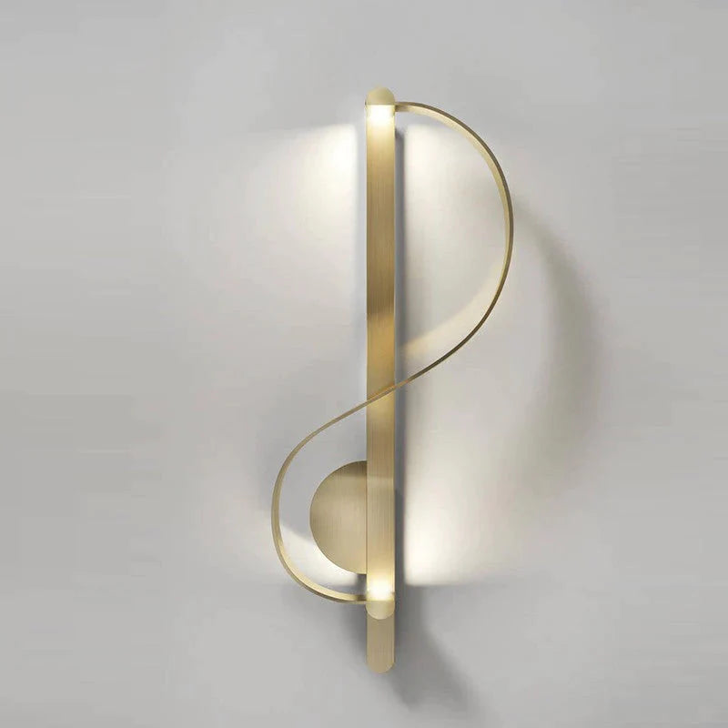 Postmoderne minimalistische kreative S-förmige Kupfer-Wandlampe