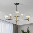 Postmodern Raindrop Chandelier: Clear And Seedy Glass Bedroom Drop Lamp With Branching Arm