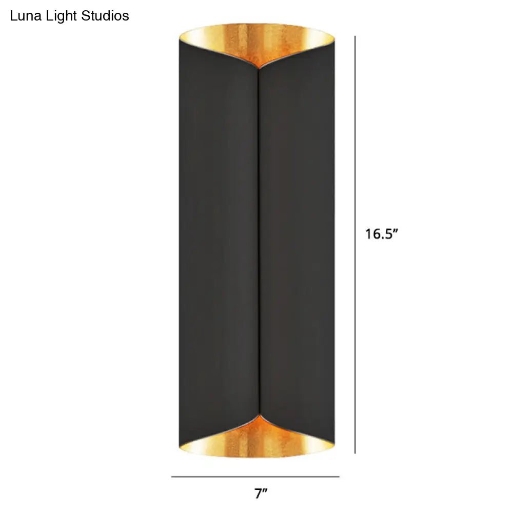 Postmodern Roll Shape Metal Wall Lamp Sconce - 2-Bulb Mount Light For Stairs