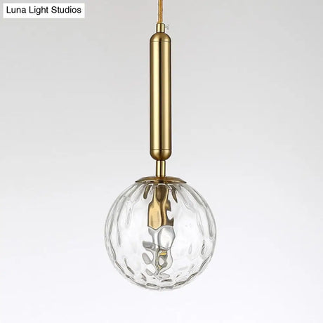 Postmodern Spherical Wall Mounted Lamp In Black/Gold With Clear Water/White Glass - Perfect Bedside
