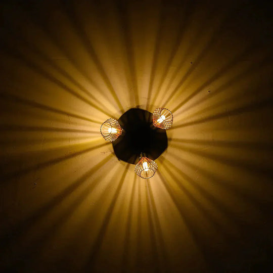 Rotatable Black Ceiling Lamp Lighting With Creative Cage Angle Adjustable G9 Lights Bulb For Store