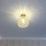 E27 Creative Crystal Minimalist Ceiling Light Simple Lamp Bedroom European Iron