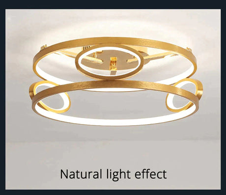Led Ceiling Lights Gold Body Round/Square For Bedroom Support Remote Control Led Lamps
