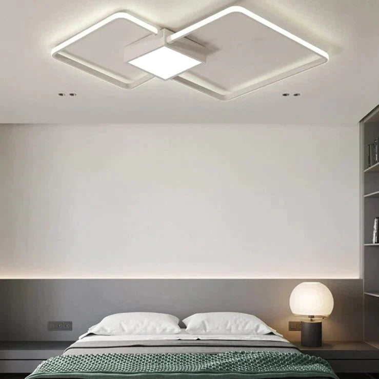 Remote Control Lamp Ceiling Led White Or Black Frame For Home Decorative Living Room 46W 56W