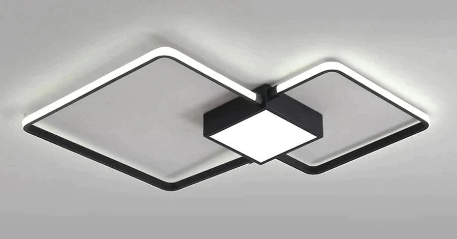 Remote Control Lamp Ceiling Led White Or Black Frame For Home Decorative Living Room 46W 56W