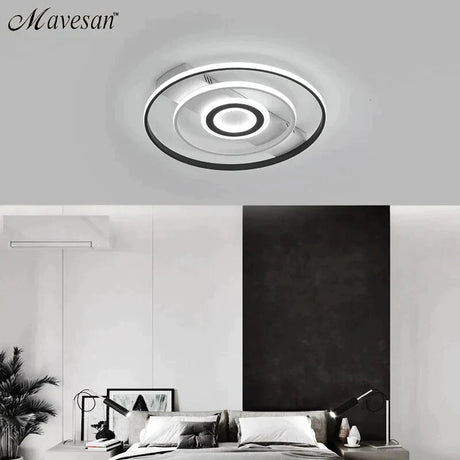 Modern Rectangle/Square/Circle Acrylic Led Ceiling Light White Color Black Remote Control For Living