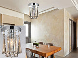 Crystal Ceiling Light Flush Mount Fixture Lamp With Beads For Bedroom Hallway Living Room Kitchen