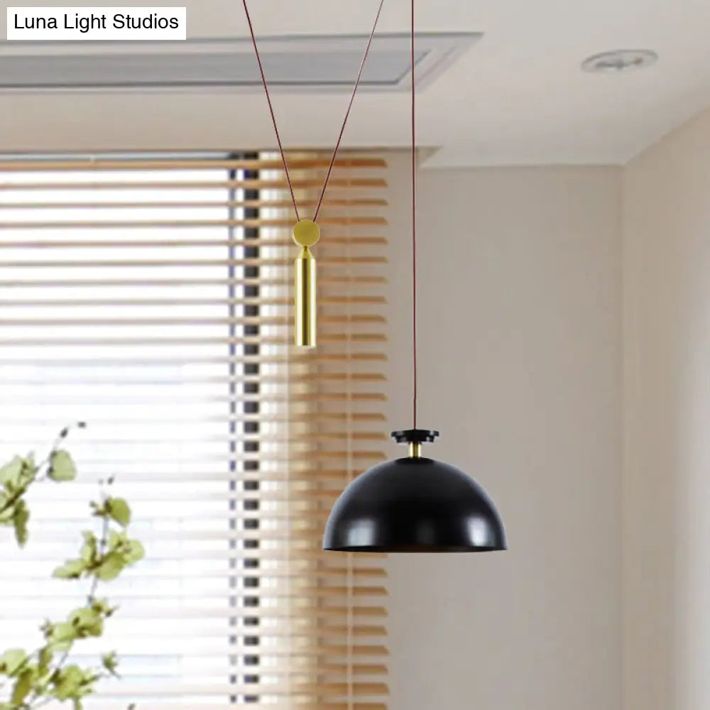 Pulley Pendant Lamp With Adjustable Height Modern Single Light Hanging Fixture For Kitchen Hallway