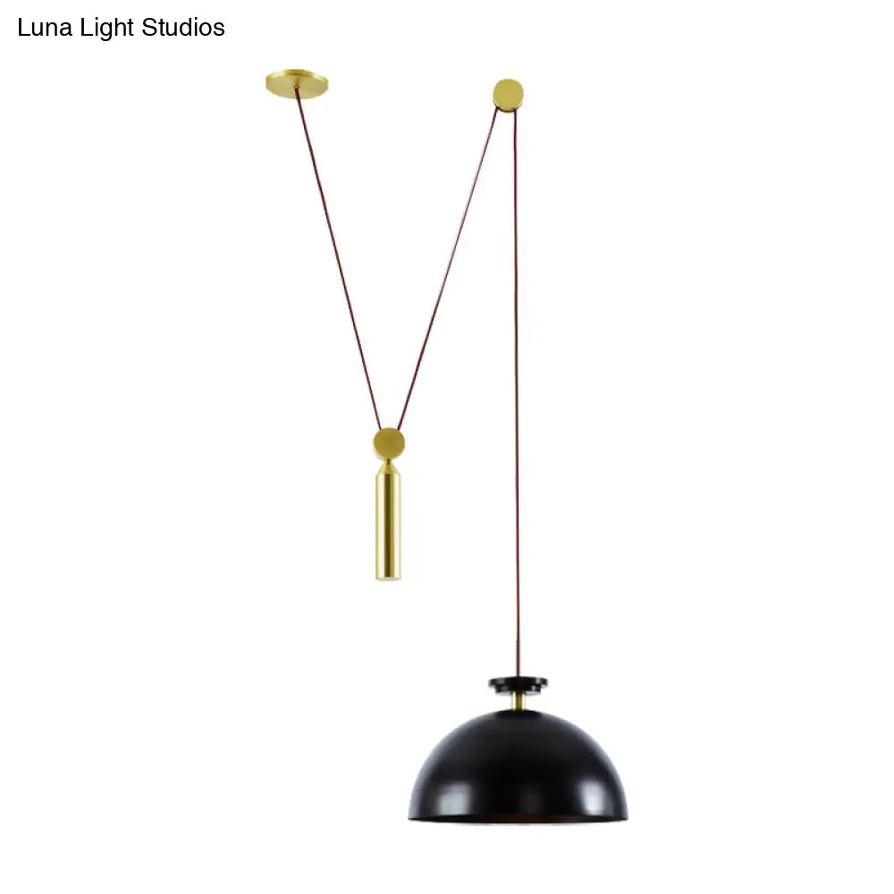 Pulley Pendant Lamp With Adjustable Height Modern Single Light Hanging Fixture For Kitchen Hallway