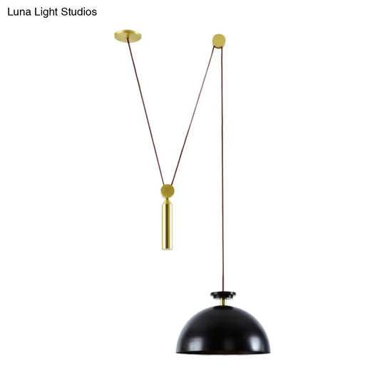 Pulley Pendant Lamp With Adjustable Height Modern Single Light Hanging Fixture For Kitchen Hallway