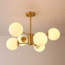 Radial Chandelier Pendant Light In Antiqued Brass - Contemporary Glass Design For Living Room