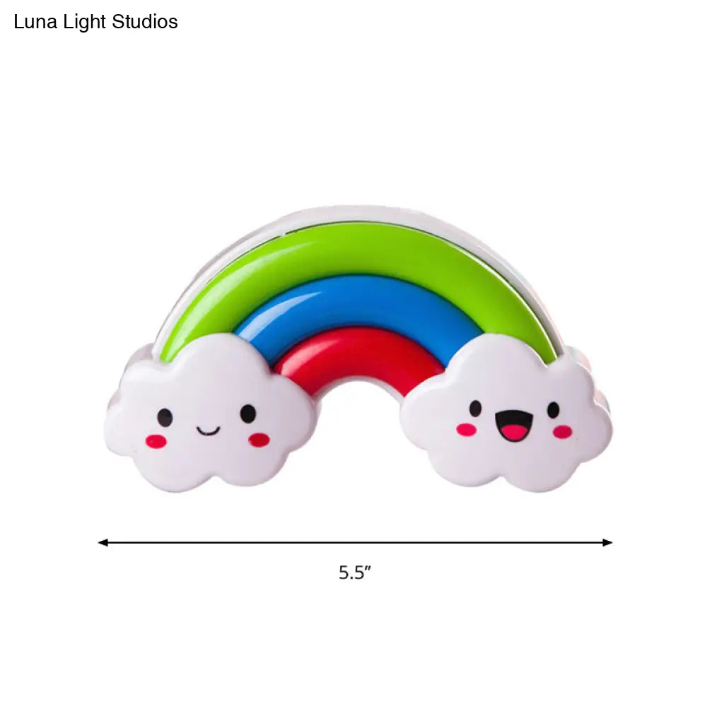 Rainbow Small Nightlight For Baby Room - Red-Green Cartoon Led Wall Lamp