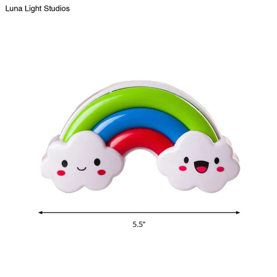 Rainbow Small Nightlight For Baby Room - Red-Green Cartoon Led Wall Lamp