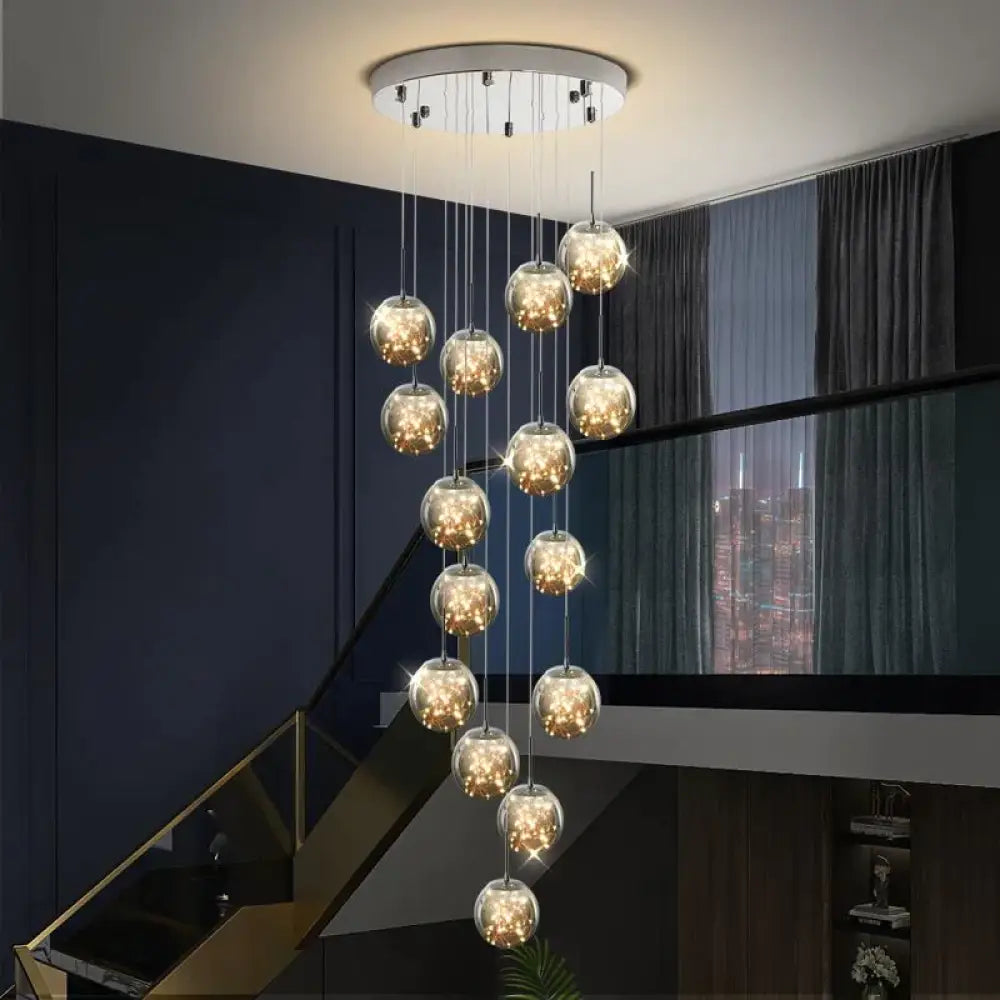 Raloo - Modern Led Glass Ball Chandelier Pendant Lighting