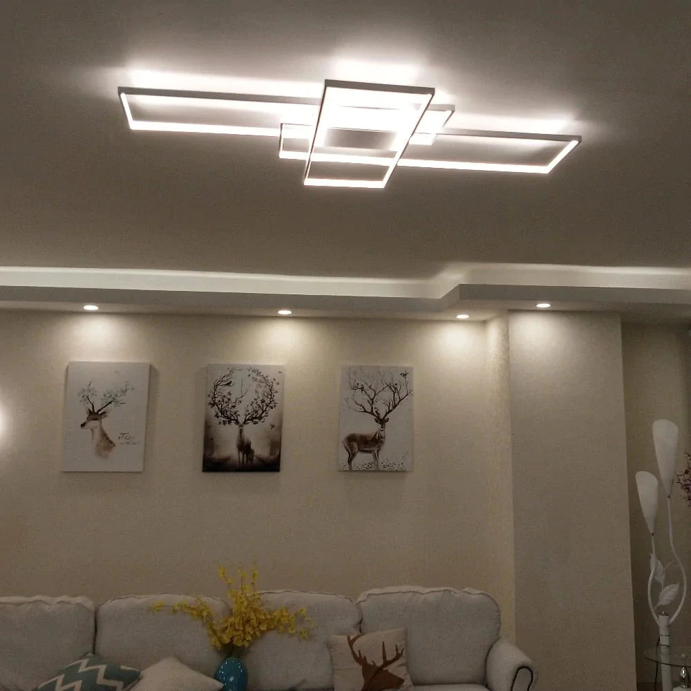 Rechteckige moderne LED-Deckenleuchten aus Aluminium für Wohnzimmerschlafzimmer