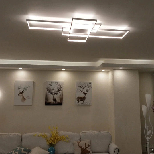 Rechteckige moderne LED-Deckenleuchten aus Aluminium für Wohnzimmerschlafzimmer