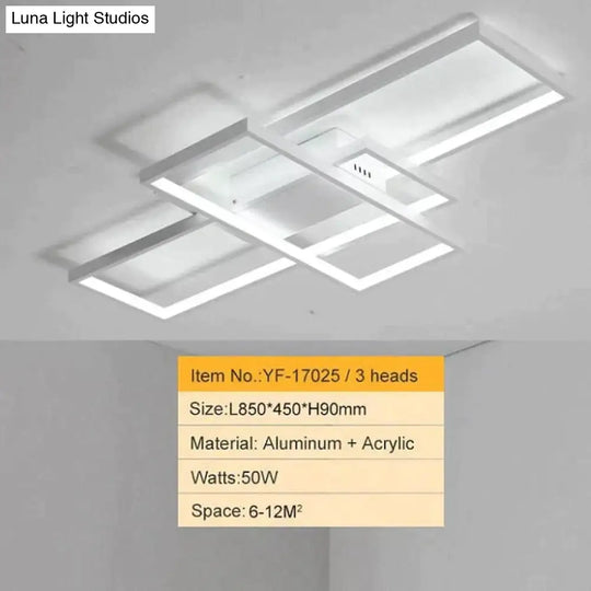 Rectangle Aluminum Modern Led Ceiling Lights For Living Room Bedroom