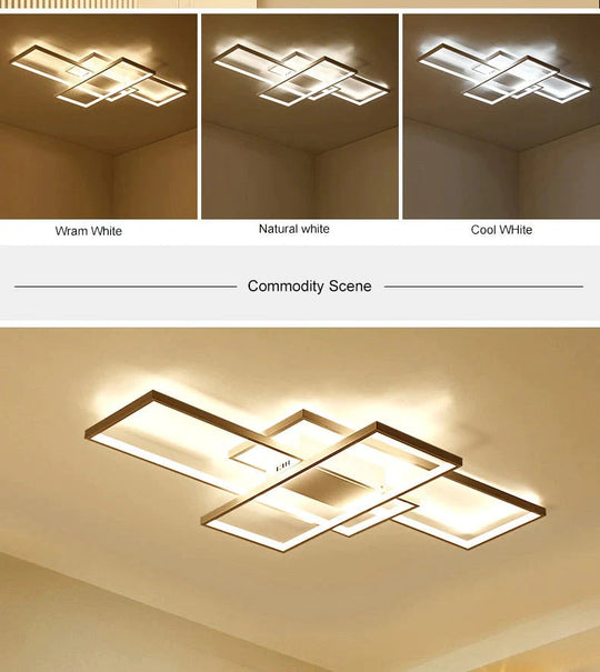 Rechteckige moderne LED-Deckenleuchten aus Aluminium für Wohnzimmerschlafzimmer